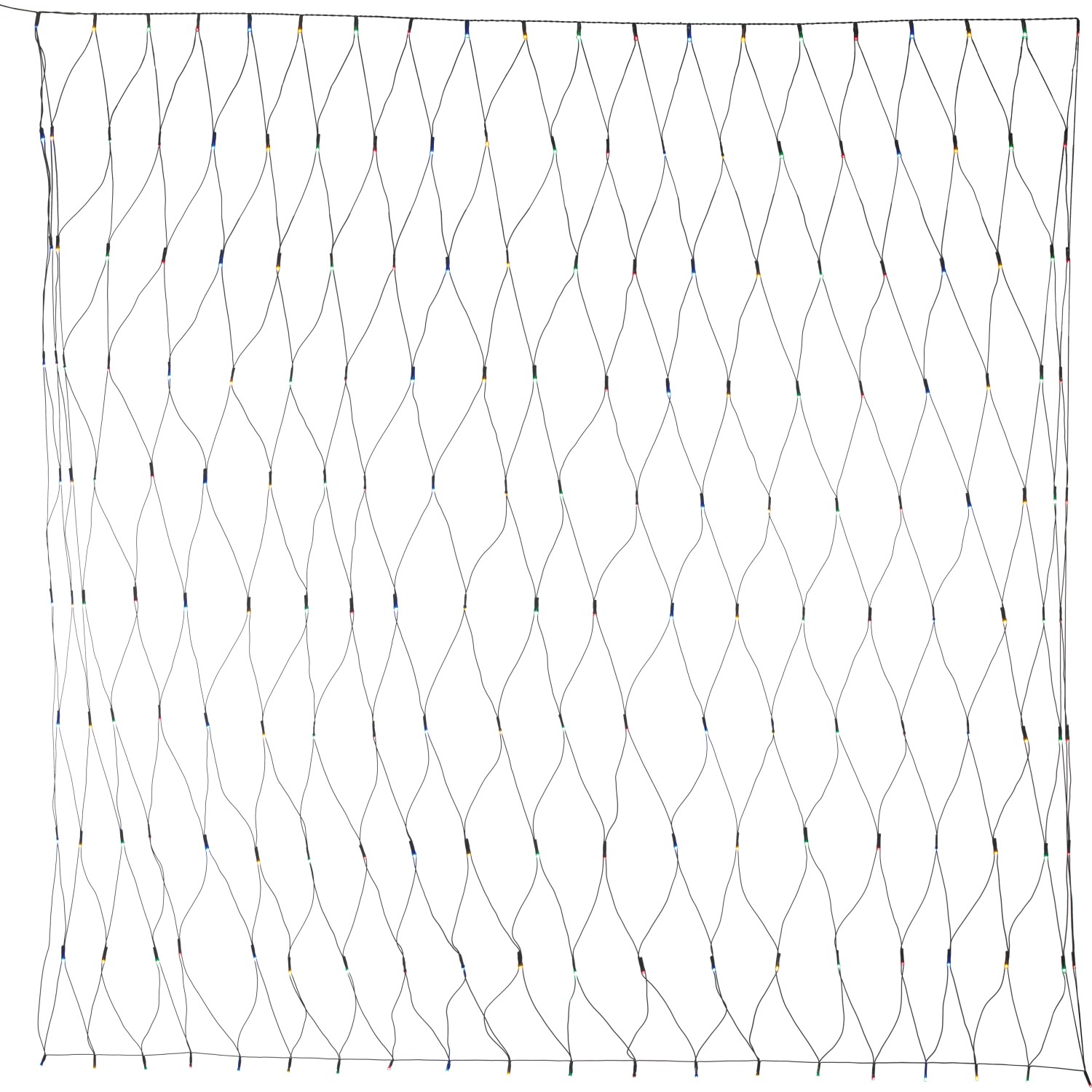 LED-Lichternetz 200 bunte LEDs Grünes Kabel 200 x 200 cm