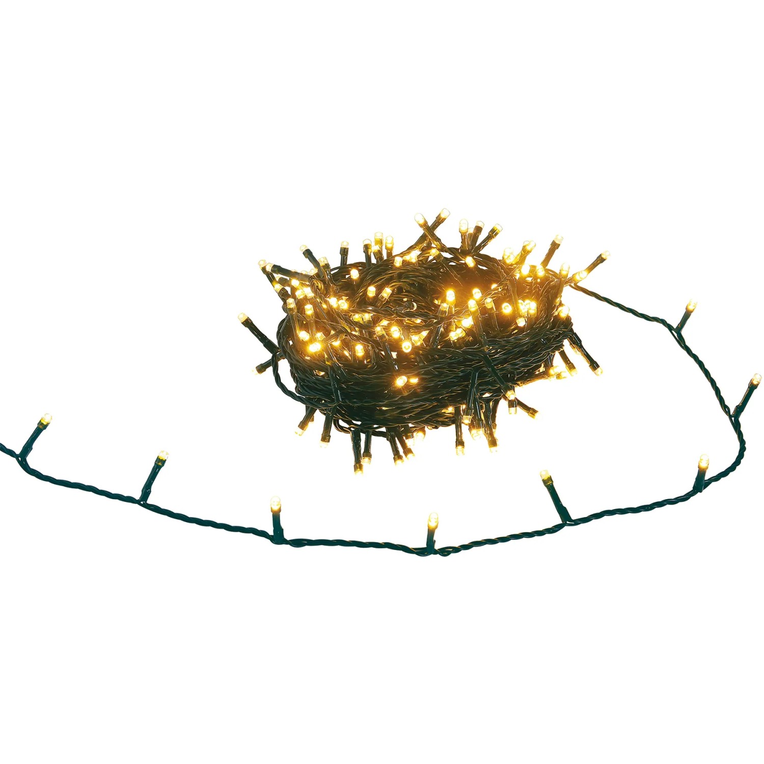 LED-Lichterkette 140 LEDs Warmweiß in Kunststoffbox Grünes Kabel 15,42 m