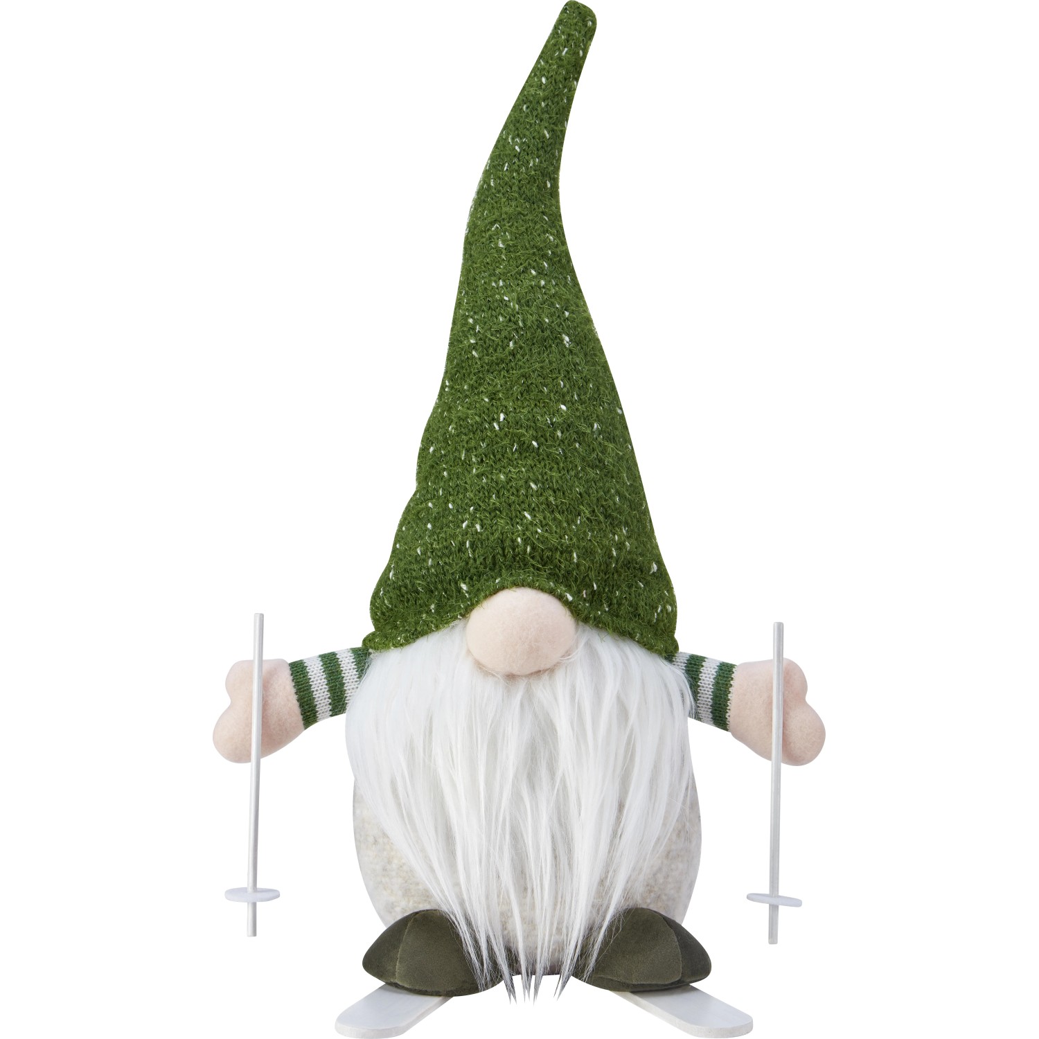 Stoff-Weihnachtsmann Stehend Grün-Weiß