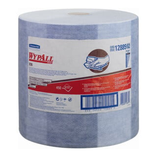 WypAll X90-Tücher, 1 Großrolle mit 450 blauen, 2-lagigen Tüchern