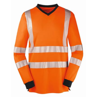 Warnschutz-Langarm-Shirt JACKSONVILLE, warnorange/grau, Größe XXL