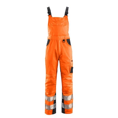 Warnschutz-Latzhose ALABAMA, warnorange/grau, Größe 70