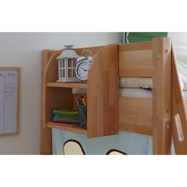TiCAA Einhängeregal Hochbett und Etagenbett Buche mit geölter Oberfläche