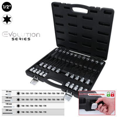 1/2" Bit-Stecknuss-Satz für Torx® Schrauben, 32-tlg