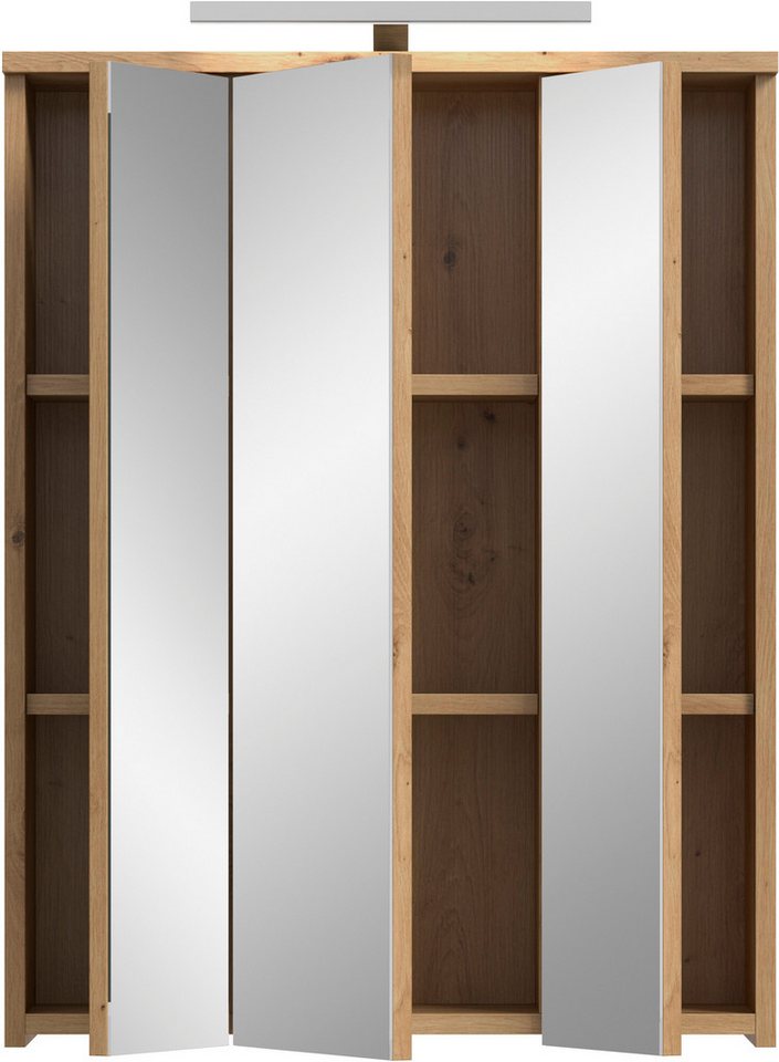 welltime Badezimmerspiegelschrank LUCCA, Breite 60cm, inkl. LED Beleuchtung, 3 Spiegeltüren (Set, 2-St) Bild 2