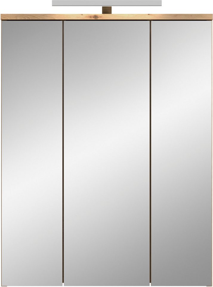 welltime Badezimmerspiegelschrank LUCCA, Breite 60cm, inkl. LED Beleuchtung, 3 Spiegeltüren (Set, 2-St) Bild 3
