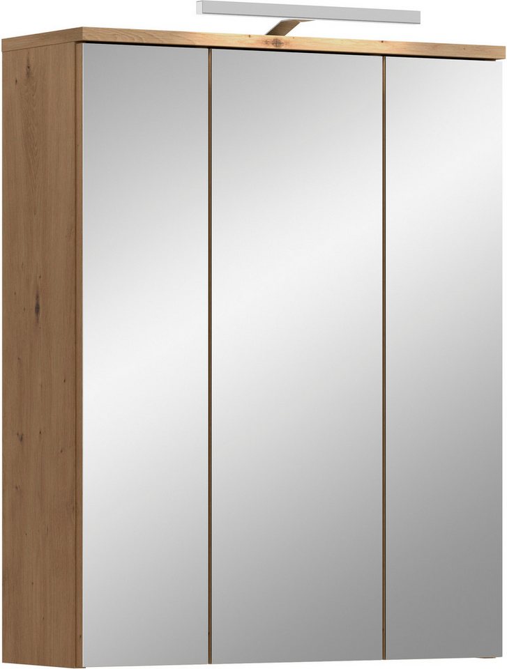 welltime Badezimmerspiegelschrank LUCCA, Breite 60cm, inkl. LED Beleuchtung, 3 Spiegeltüren (Set, 2-St) Bild 5