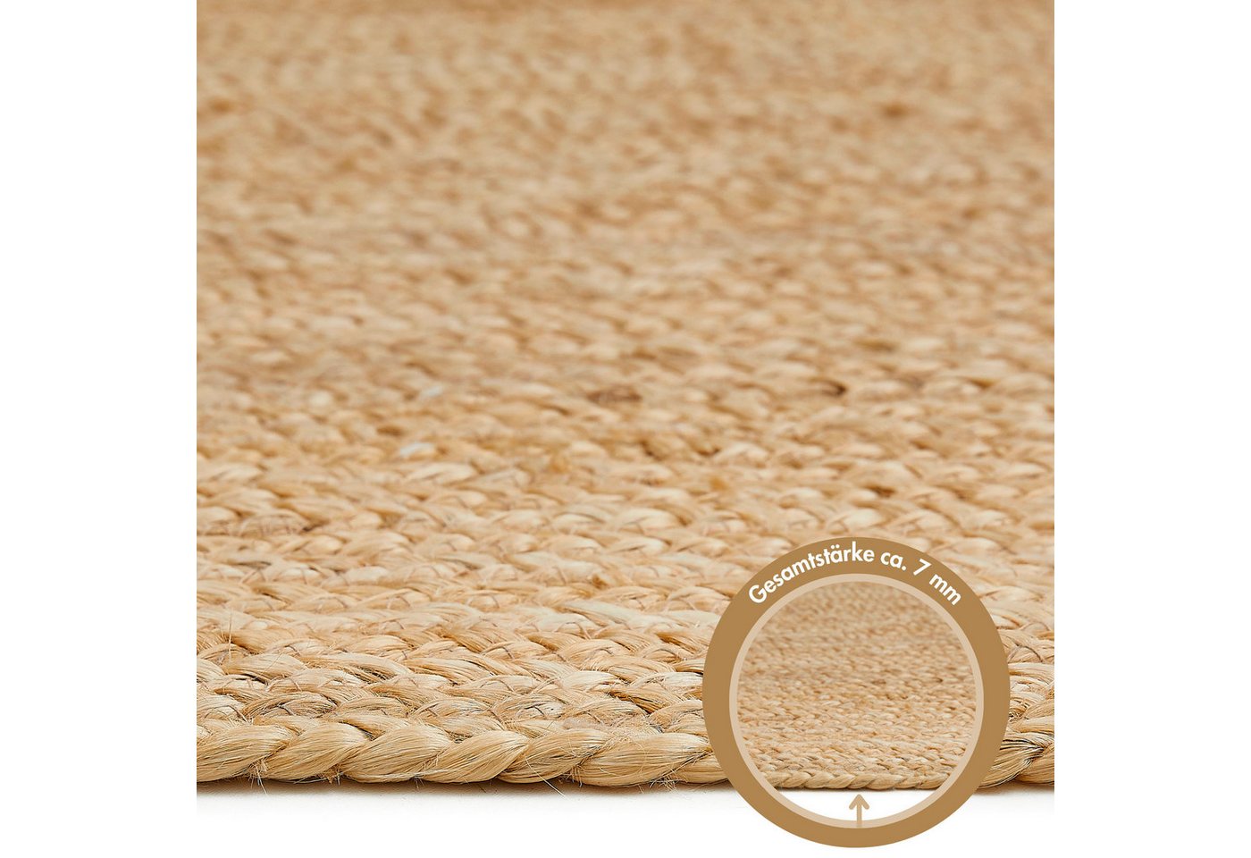 LUXOR living Teppich Ibo, Juteteppich, rechteckig, Höhe: 7 mm, Wendeteppich, handgeflochten, Naturfaser, Boho-Style Bild 5