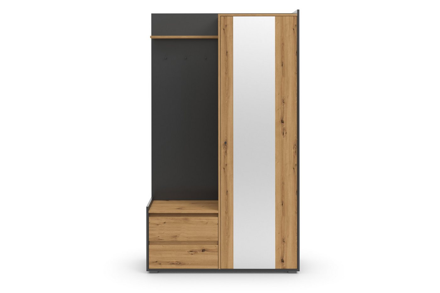 Home affaire Garderobenschrank Kosmo mit Spiegel Maße 118 x 30 cm, Höhe 190 cm, Breite 110 cm Bild 3