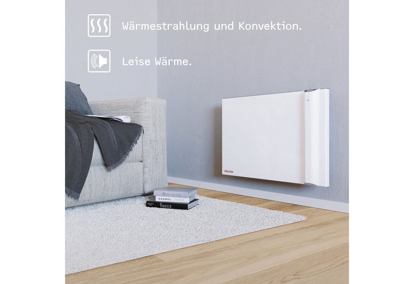 STIEBEL ELTRON Konvektor »CND 150«, Duo Wandkonvektor, Elektroheizung energiesparend, 1,5 kW, für ca. 20 m², LCD-Display, Wochentimer, ohne Stecker, Festanschluss