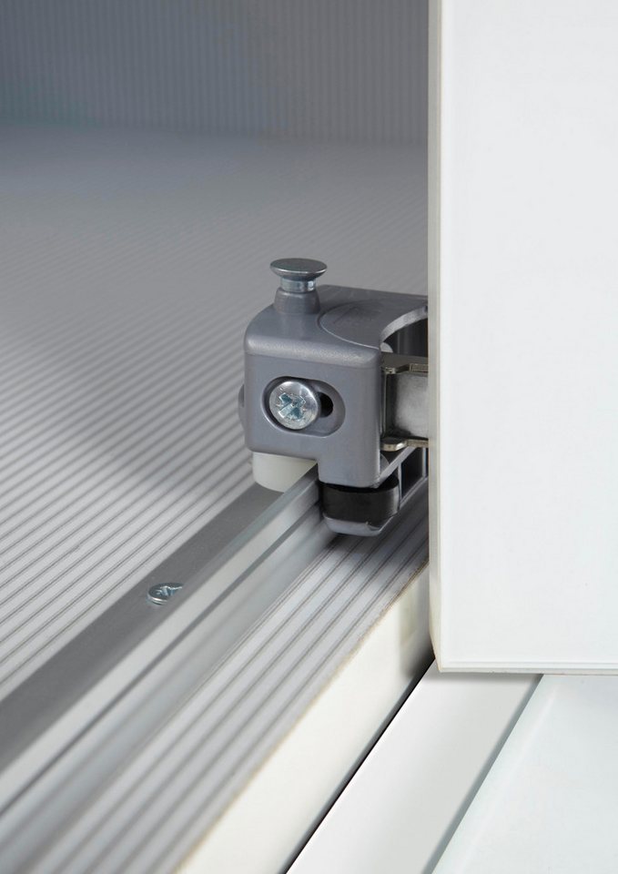 WIEMANN Falttürenschrank Ohio, Kleiderschrank, Schrank, Garderobe, mit Schubladen, 300 cm (inklusive Einlegeböden & Kleiderstangen, 2 Höhen, MADE IN GERMANY) inklusive Tür und Schubkastendämpfung, hochwertige Glasfront