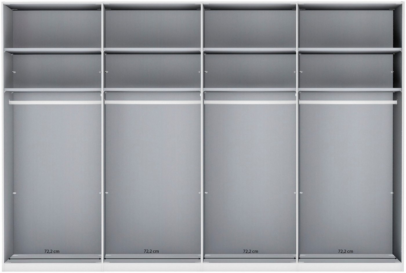 WIEMANN Falttürenschrank Ohio, Kleiderschrank, Schrank, Garderobe, mit Schubladen, 300 cm (inklusive Einlegeböden & Kleiderstangen, 2 Höhen, MADE IN GERMANY) inklusive Tür und Schubkastendämpfung, hochwertige Glasfront Bild 5