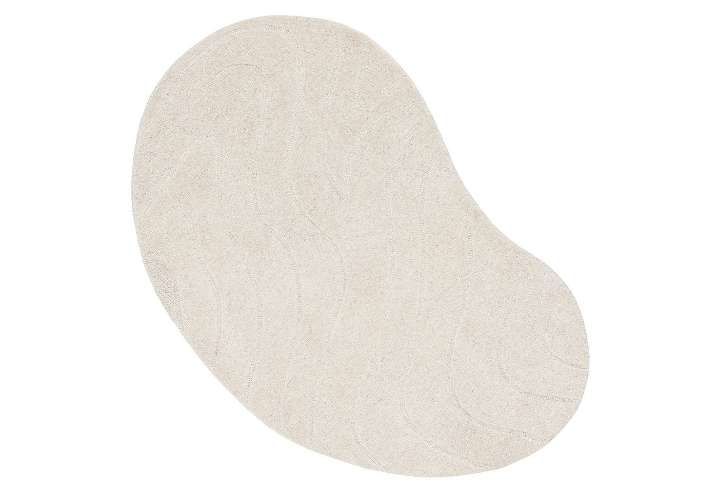 LeGer Home by Lena Gercke Wollteppich Zarrah, mit Wellendesign, besondere Form, organisch, oval, Höhe: 14 mm, reine Wolle, modern, Scandi, Schlafzimmer, Wohnzimmer, Esszimmer Bild 4