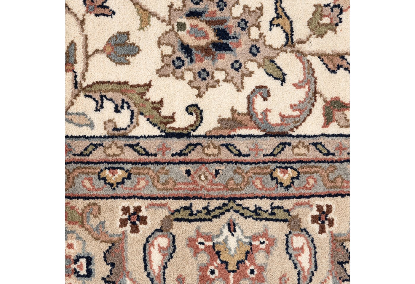 THEKO Orientteppich Benares Isfahan, handgeknüpft, rechteckig, Höhe: 12 mm, reine Wolle, mit Fransen, Wohnzimmer Bild 3