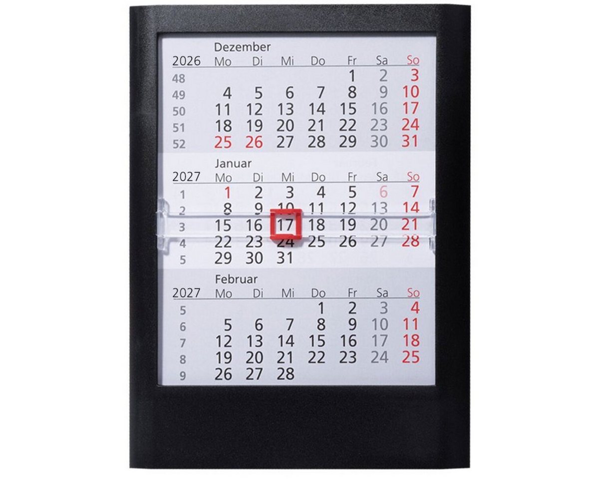 GÜSS Kalender Schreibtischkalender 3-Monatstischkalender 13x16cm schwarz 2027