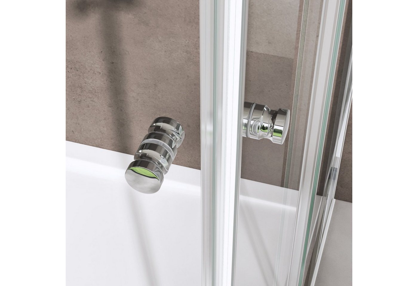 doporro Eckdusche Duschkabine Schiebetür 90x90 6mm ESG mit Nano H:190cm R16, BxT: 70x70 cm, Einscheibensicherheitsglas, ebenerdiger Einbau möglich Bild 4