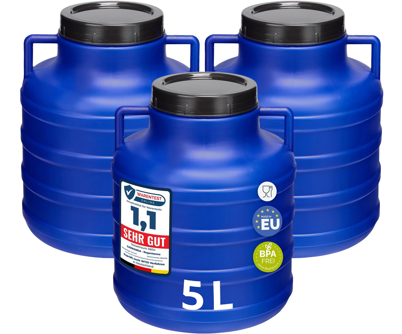 Garronda Regentonne Set 5 Liter Futtertonne BPA-frei Universalfass Fass GD-0125, 5 l, (3-tlg), BPA-Frei Bild 5