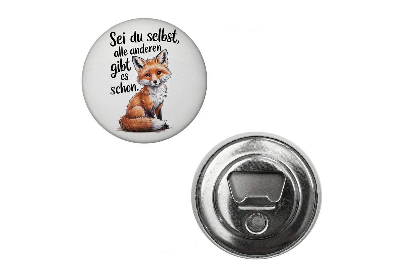 speecheese Magnet Neugieriger Fuchs Magnet mit Flaschenöffner Spruch sei du selbst Bild 2