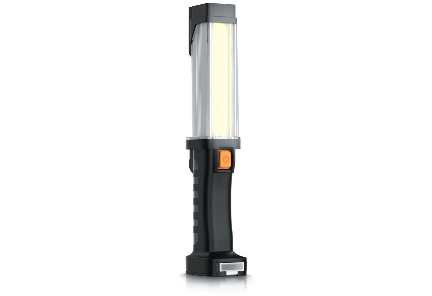 Brandson LED Arbeitsleuchte Akku Werkstattlampe mit Haken & Magnet, 700 Lumen, 2 Helligkeitsstufen, Ein-/Ausschalter, mehrere Helligkeitsstufen, LED fest integriert, kaltweiß, IPX4 Taschenlampe, COB-LED, ergonomischer Griff, USB Powerbankfunktion Bild 2