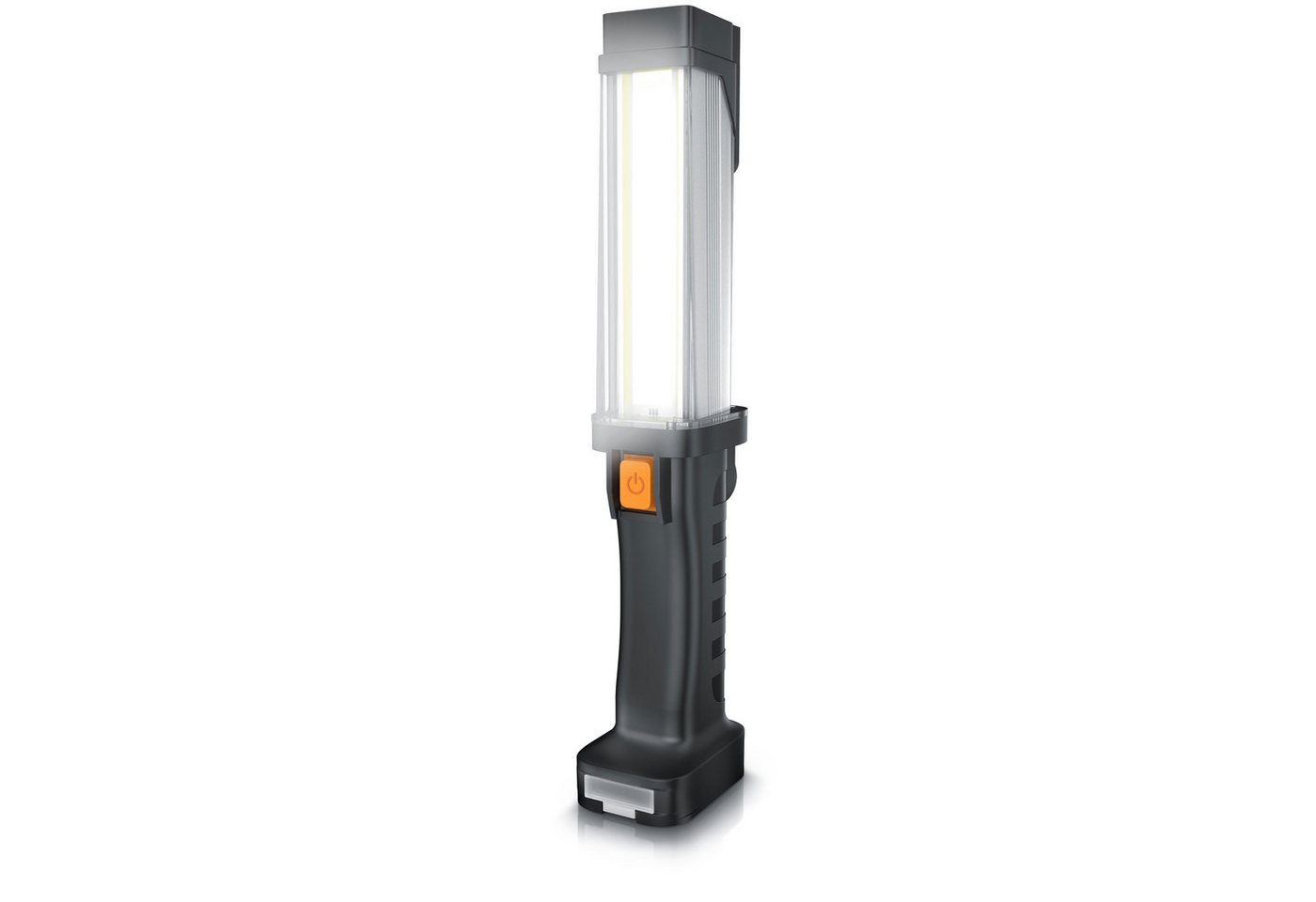 Brandson LED Arbeitsleuchte Akku Werkstattlampe mit Haken & Magnet, 700 Lumen, 2 Helligkeitsstufen, Ein-/Ausschalter, mehrere Helligkeitsstufen, LED fest integriert, kaltweiß, IPX4 Taschenlampe, COB-LED, ergonomischer Griff, USB Powerbankfunktion Bild 3