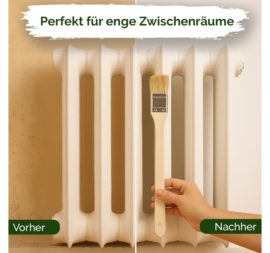 Veluxis Heizkörperpinsel Veluxis® Eckenpinsel 50 cm – Heizkörper- & Kantenpinsel, abgeschrägt für präzises Streichen – hochwertige Mischborsten