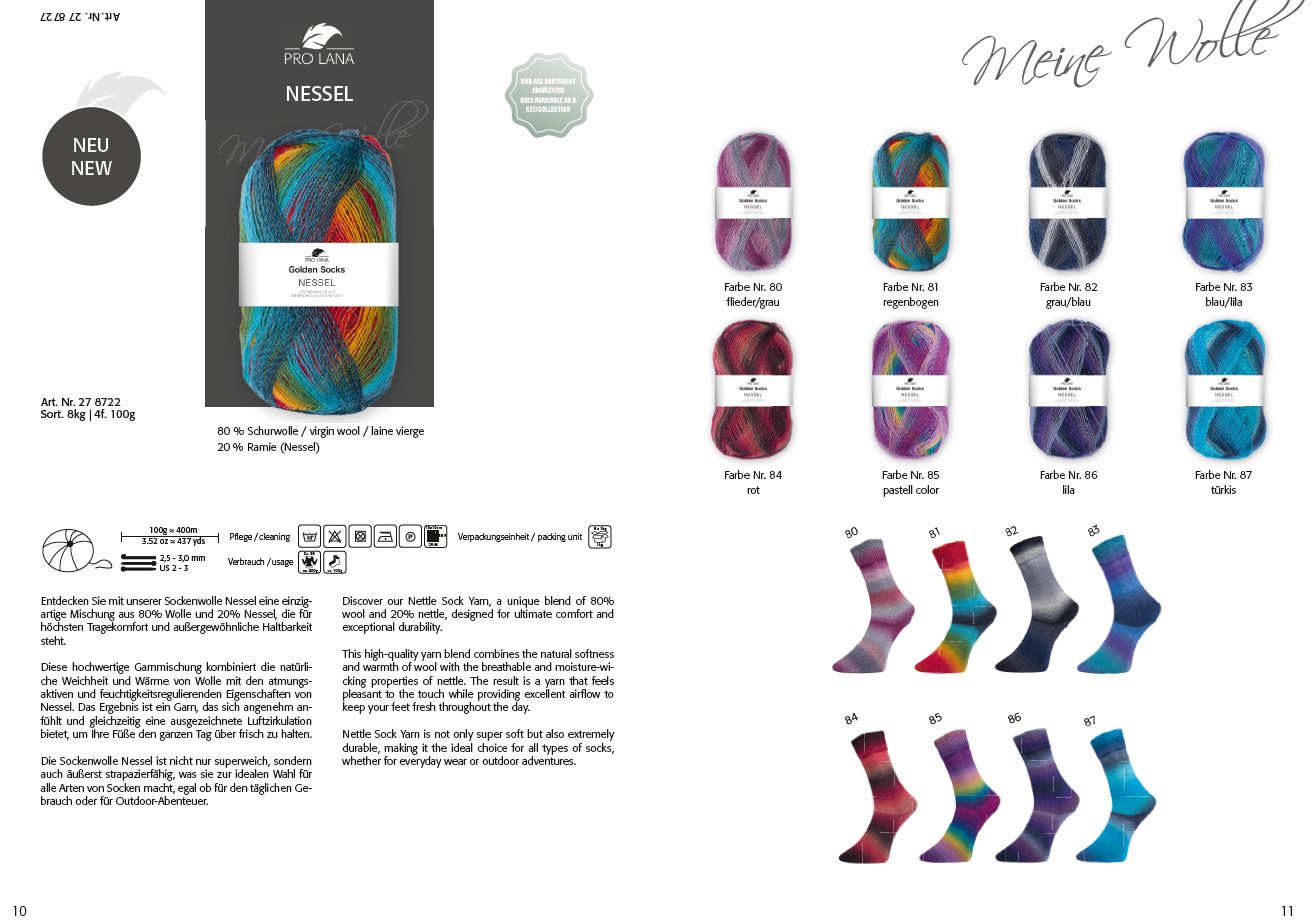 Pro Lana 100g Pro Lana Golden Socks Nessel Effektgarn