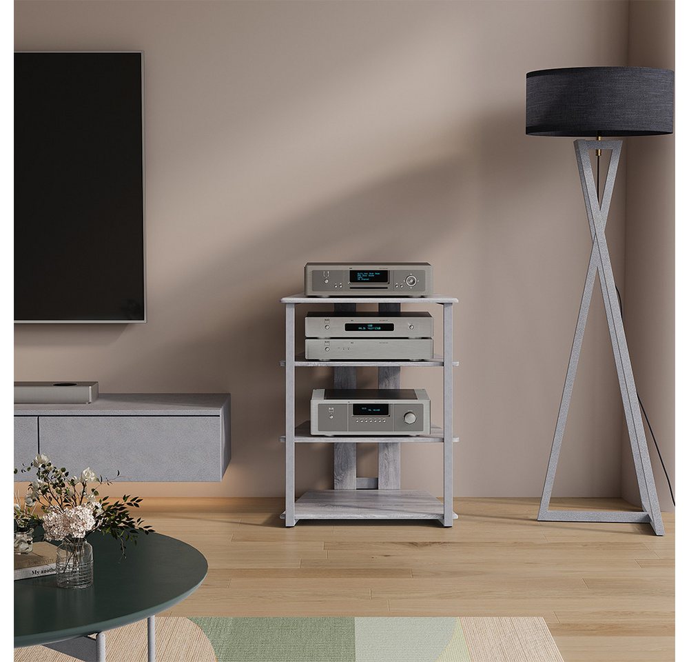 Vicco Bücherregal Tonar, Grau, 61 x 78 cm 4 offene Ablageflächen, 1-tlg. Bild 3