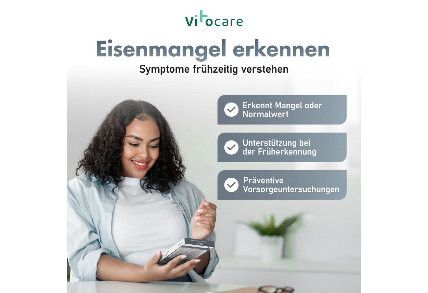 Vitocare Blutzucker-Teststreifen Ferritin Test-Set (2er Pack) – Ihr schneller Check auf Eisenmangel Bild 2