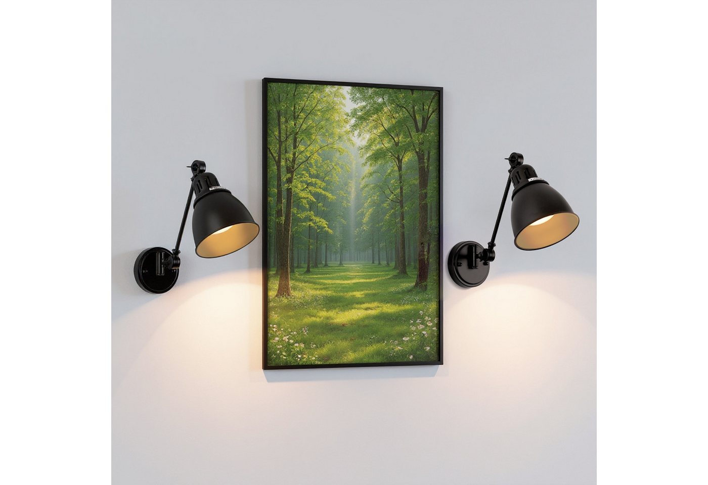 LOHAS-LED Wandleuchte Wandlampe 2er Set mit E26 Akku-Glühbirne, einarmige Metall-Wandleuchte, LED wechselbar, Warmweiß bis Kaltweiß mit RGB-Farbwechsel, RGBCW Farbwechsel, Fernbedienung, kabellos USB-C Aufladung Bild 3