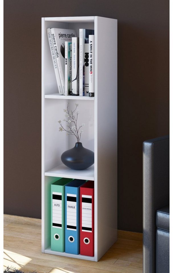 VCM Standregal Mendas Aktenregal B. 34 x T. 30 x H. 107 cm, Stauraum für Bücher und Deko, für Wohnzimmer und Mediaraum, 3 Fächer