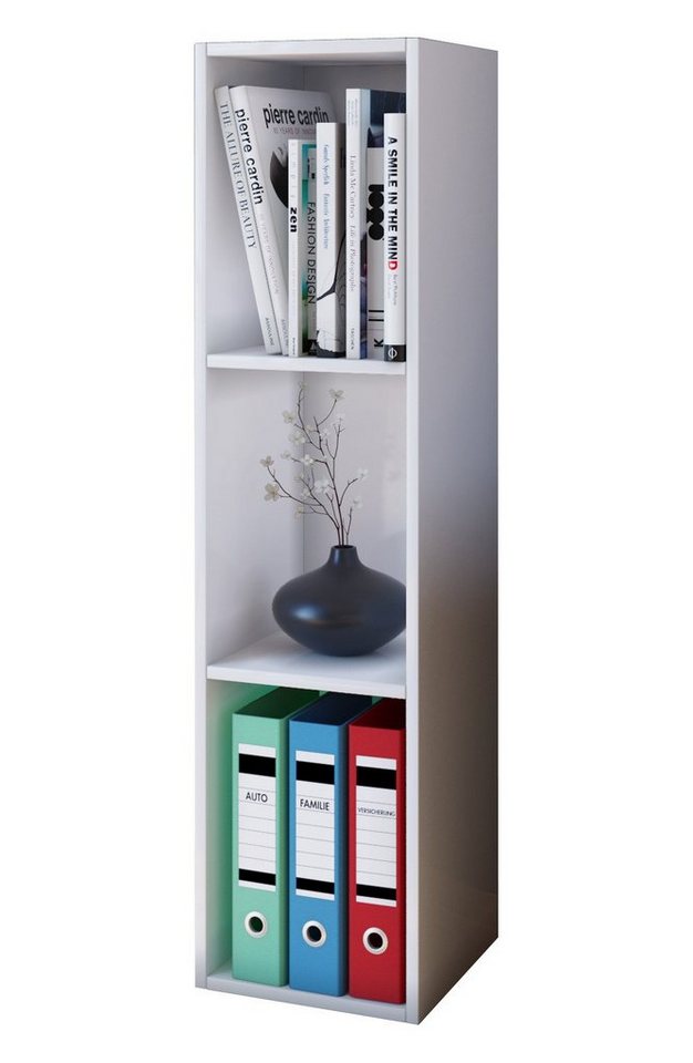 VCM Standregal Mendas Aktenregal B. 34 x T. 30 x H. 107 cm, Stauraum f ür Bücher und Deko, für Wohnzimmer und Mediaraum, 3 Fächer Bild 3