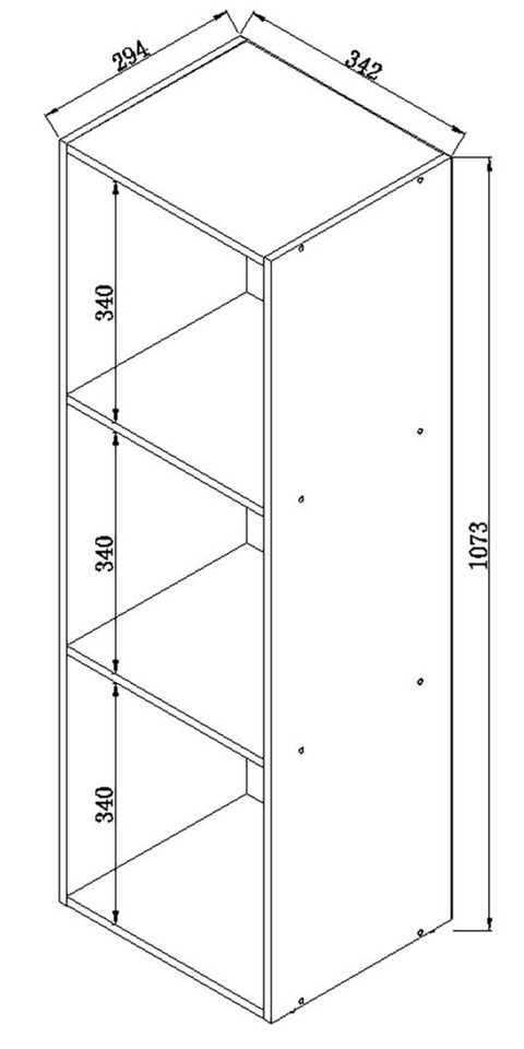 VCM Standregal Mendas Aktenregal B. 34 x T. 30 x H. 107 cm, Stauraum für Bücher und Deko, für Wohnzimmer und Mediaraum, 3 Fächer Bild 5