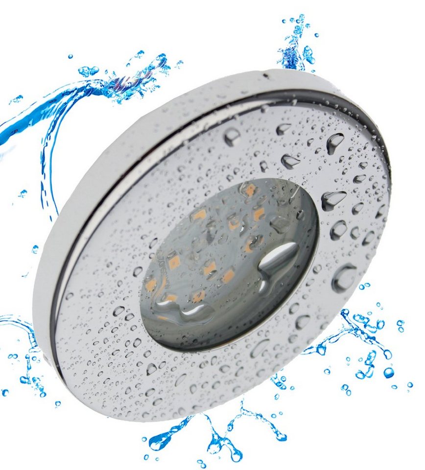TRANGO LED Einbaustrahler, 6729IP-068MOSD 6er Set IP44 LED Badeinbaustrahler aus Edelstahl poliert in Rund incl. 6x Ultra flach 3 Stufen dimmbar LED Modul nur 3cm Einbautiefe für Bad, Außen, Deckenstrahler, Einbauspot Bild 5