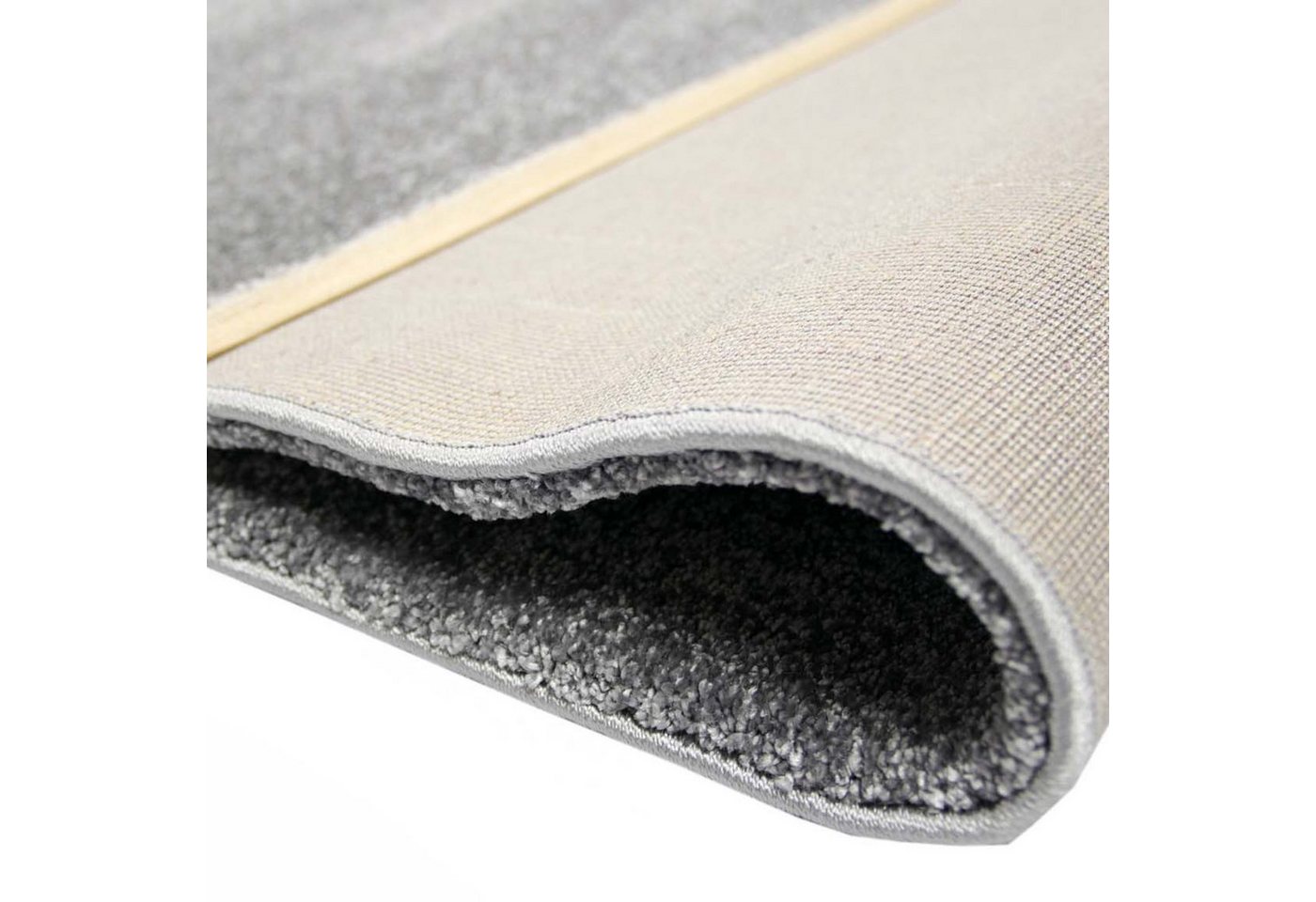 Carpetia Teppich Moderner Designer Wohnzimmer-Teppich im Uni Design in dunkelgrau, rechteckig, Pflegeleicht Bild 3