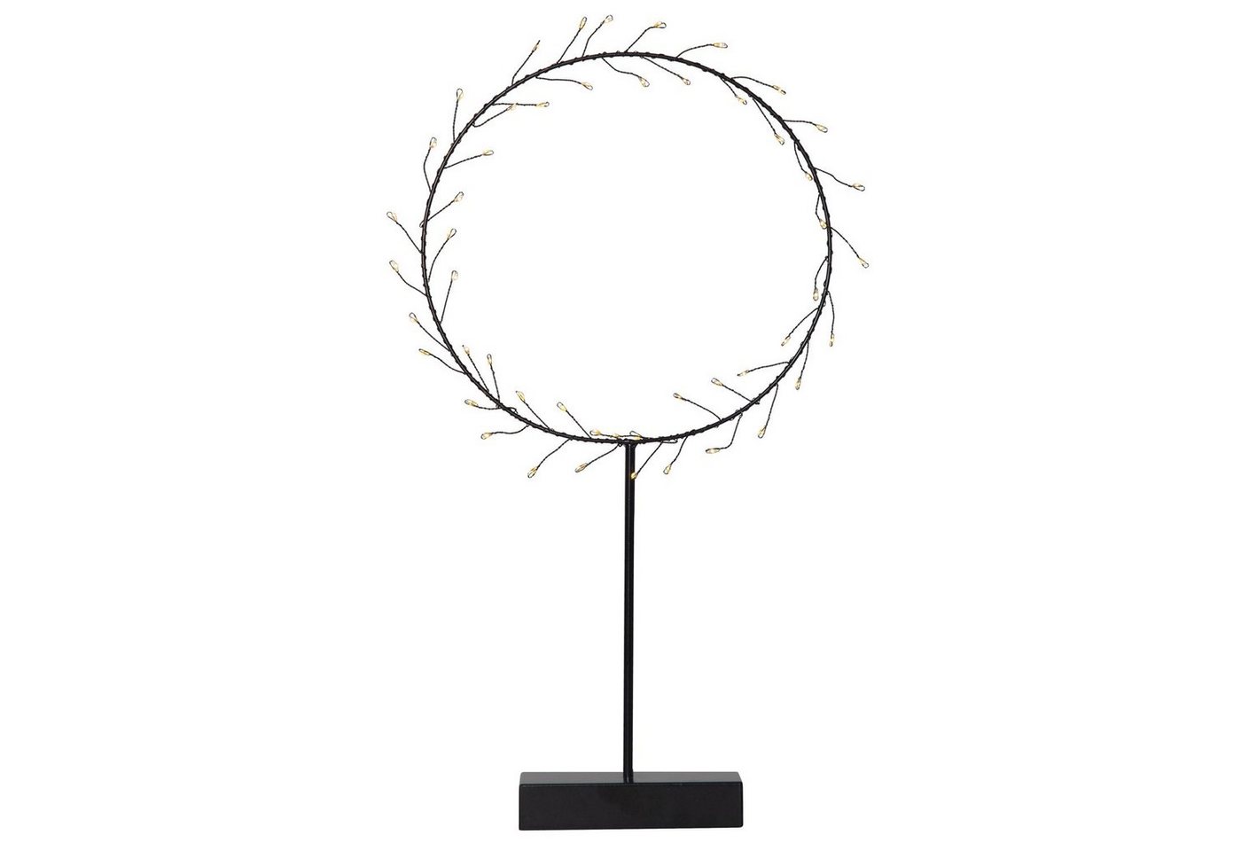 MARELIDA Dekokranz LED Kranz Draht stehend Tischkranz Leuchtkranz 50LED H: 43cm Batterie