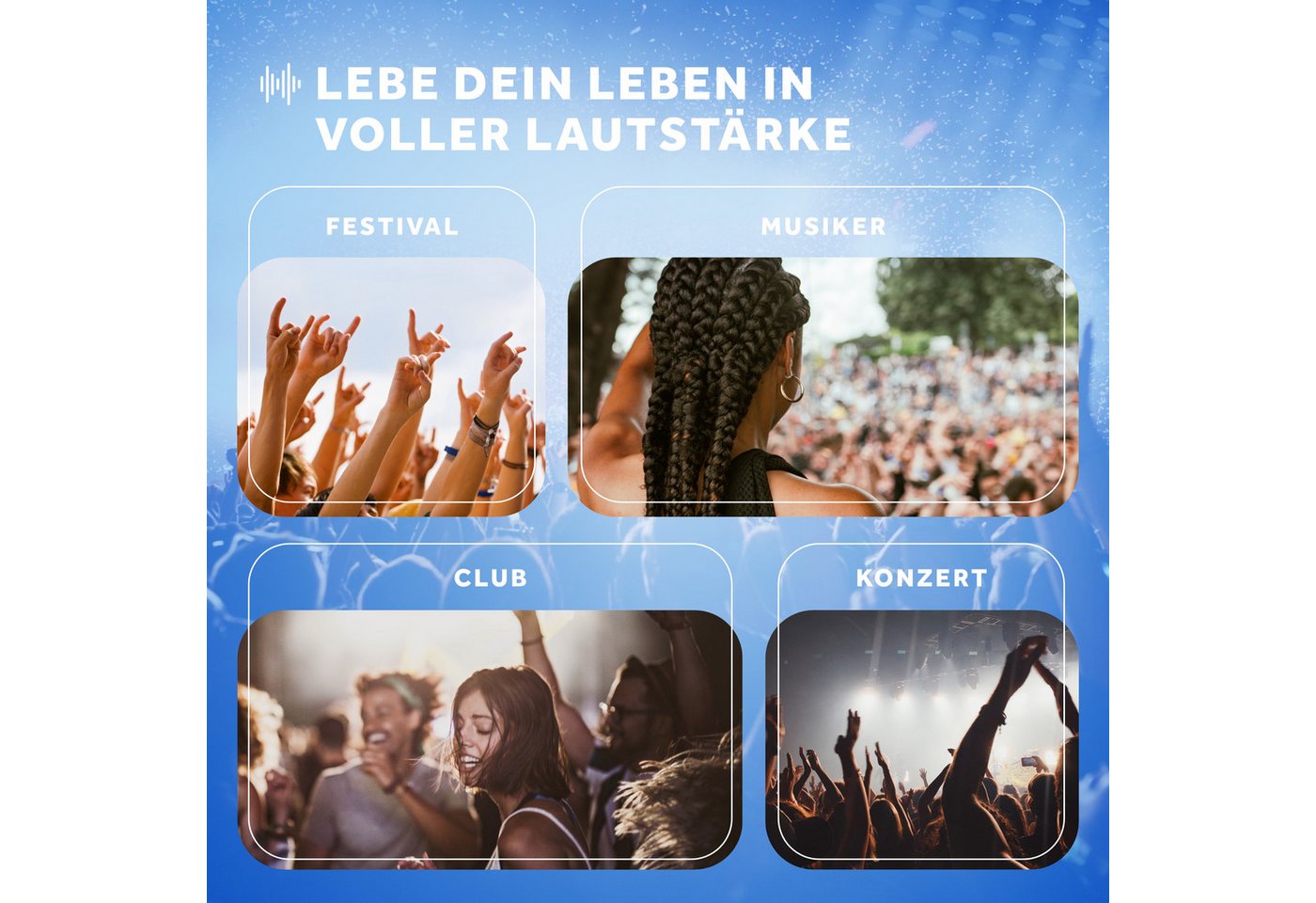 Schallwerk Gehörschutzstöpsel Music+ Konzert-Ohrstöpsel mit Filter für Festival, Party und Musiker, SNR 18 dB nach EN 352-2:2020, 2 Größen, wiederverwendbar, mit Alu-Dose Bild 2