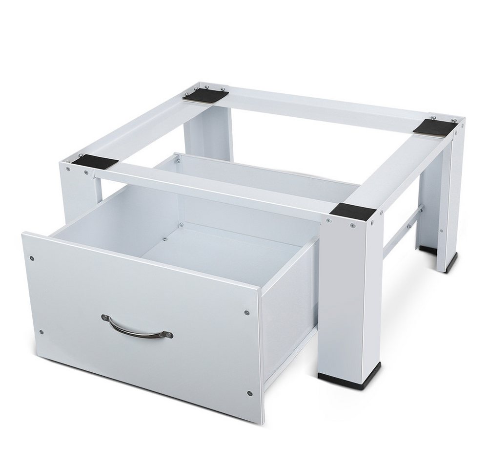 XERSEK Waschmaschinenuntergestell 63cm Waschmaschinen Untergestell aus Stahl Höhe 32cm mit Schubladen, Zubehör für Kühlschrank Trockner Gefrierschrank Bis 150kg, 32cm Waschmaschinensockel Rutschfesten Podest Erhöhung Unterbau Bild 5