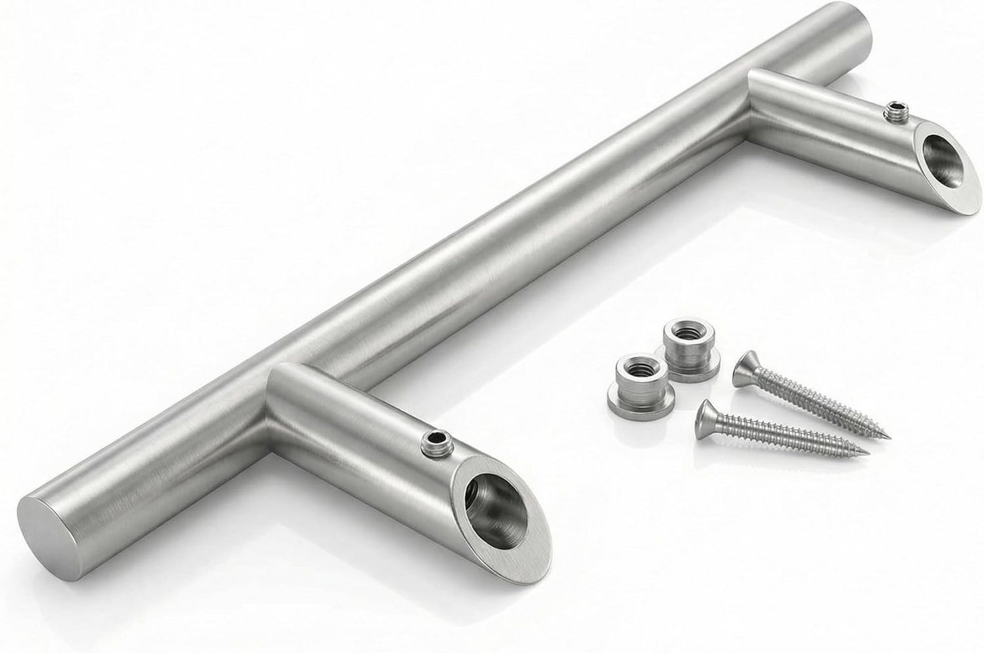 heicko e-ast GmbH Stoßgriff Haustürgriff Edelstahl Stoßgriff mit 45° Stützen Ø 30 mm Bild 2