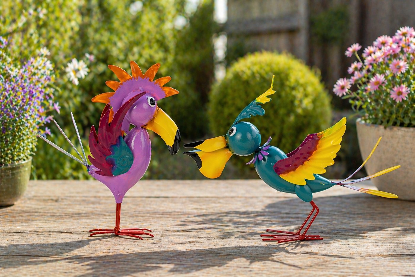 MF Gartenfigur Dekofiguren Avia Color Duo Metall Vögel 2er Set bunt 20 cm, (2 St) Bild 4