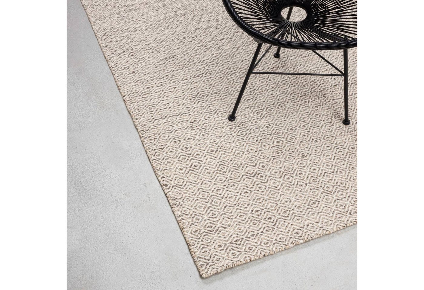 RUG N' ROLL Wollteppich 2-Seitiger Skandi, modern, flachgewebe, strapazierfähig, handgewebt, Rechteckig Bild 4