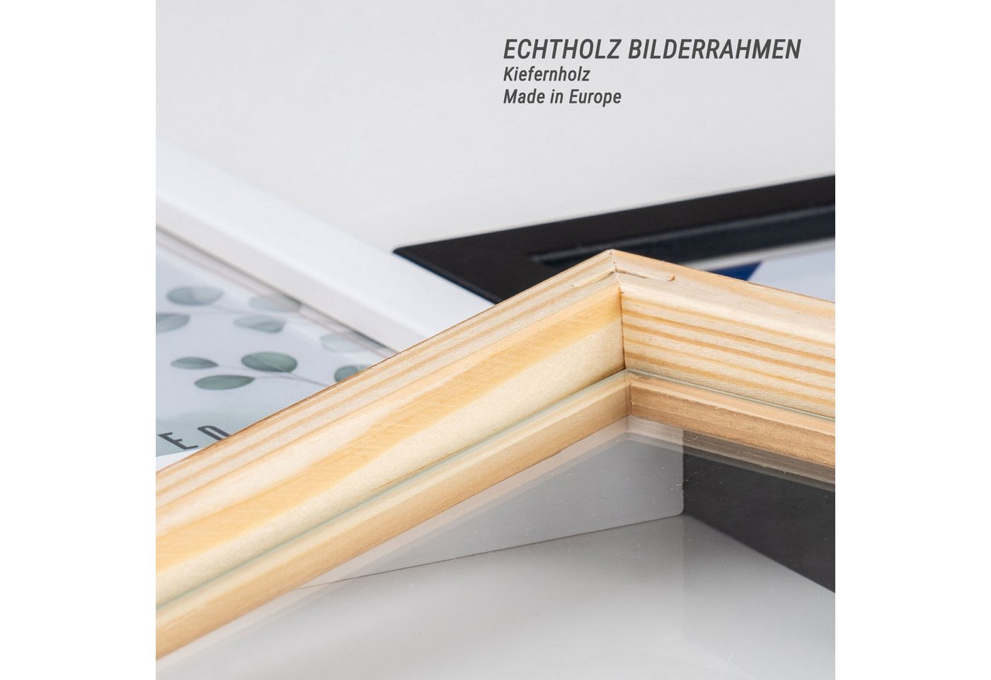 Levandeo® Bilderrahmen, Bilderrahmen Echtholz Made in EU 10x15 Silber Glasscheibe Fotorahmen Bild 2
