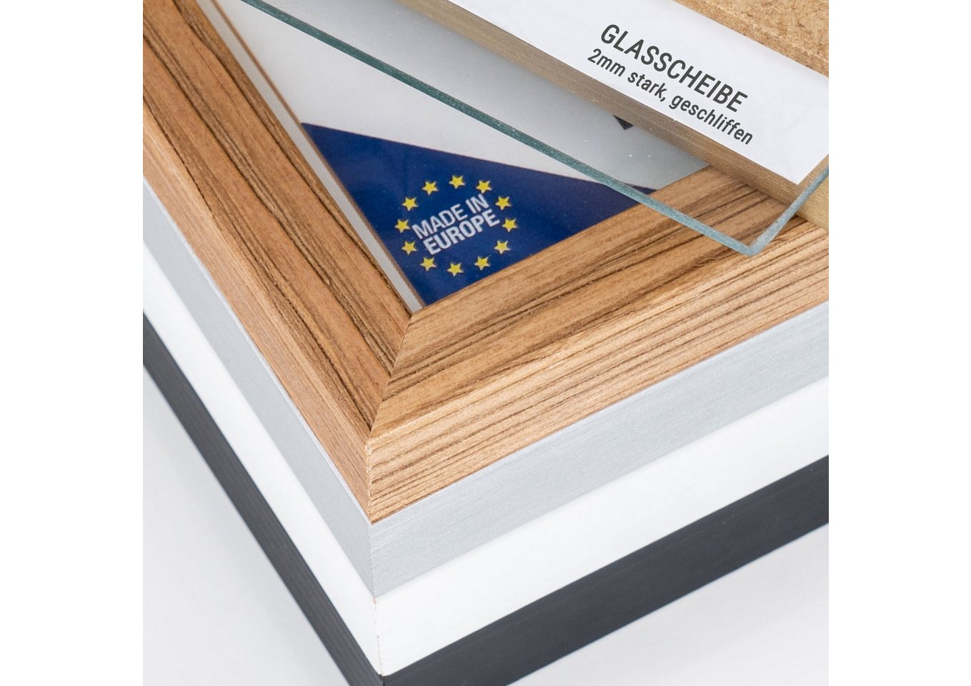 Levandeo® Bilderrahmen, Bilderrahmen Echtholz Made in EU 10x15 Silber Glasscheibe Fotorahmen Bild 5