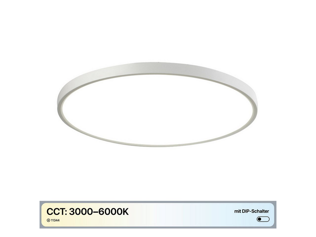 TM LECOM LED Deckenleuchte Ø60 cm LED CCT Deckenlampe Rundes LED Aufputz Panel Dckenpanel 40W, 3000 K / 4000 K / 6000 K, CCT LED Deckenlampe Wandleuchte Aufbau Lampe Rund Panel. Bild 5