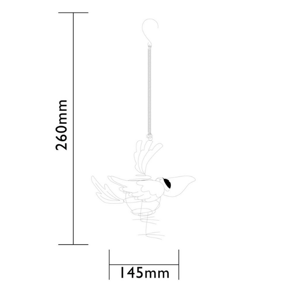 Luxform Gartenleuchte Luxform Solar Bird Hang Set 3 Vögel LED Hängeleuchte, Soft, 3 Vögel in einem Set Bild 2