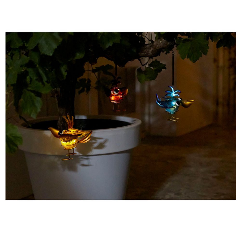Luxform Gartenleuchte Luxform Solar Bird Hang Set 3 Vögel LED Hängeleuchte, Soft, 3 Vögel in einem Set Bild 4