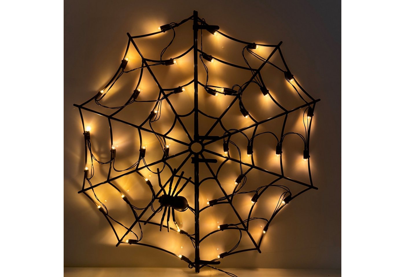 Online-Fuchs LED-Lichterkette mit Spinnennetz für den Außenbereich - Halloween Dekoration Outdoor, inklusive 6-Stunden Timerfunktion Bild 2