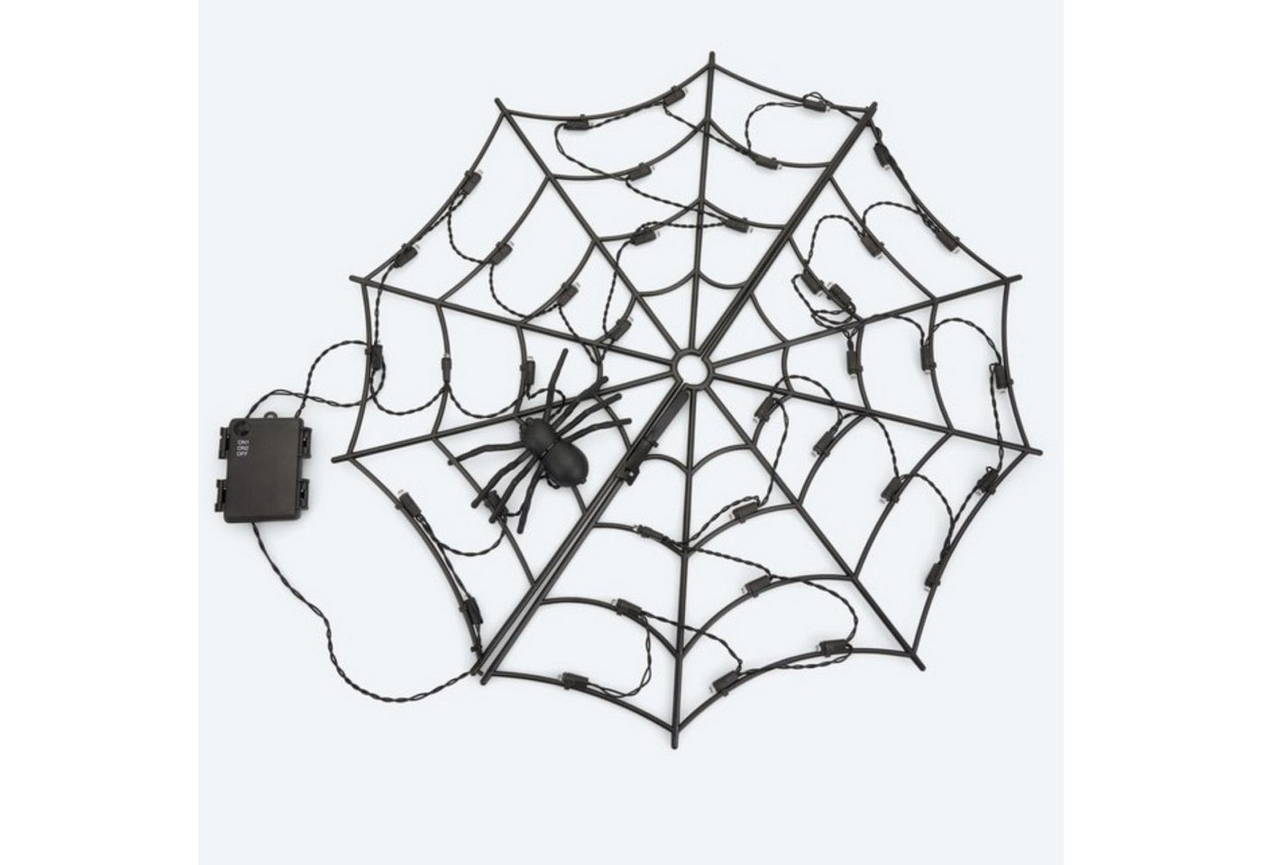 Online-Fuchs LED-Lichterkette mit Spinnennetz für den Außenbereich - Halloween Dekoration Outdoor, inklusive 6-Stunden Timerfunktion Bild 3