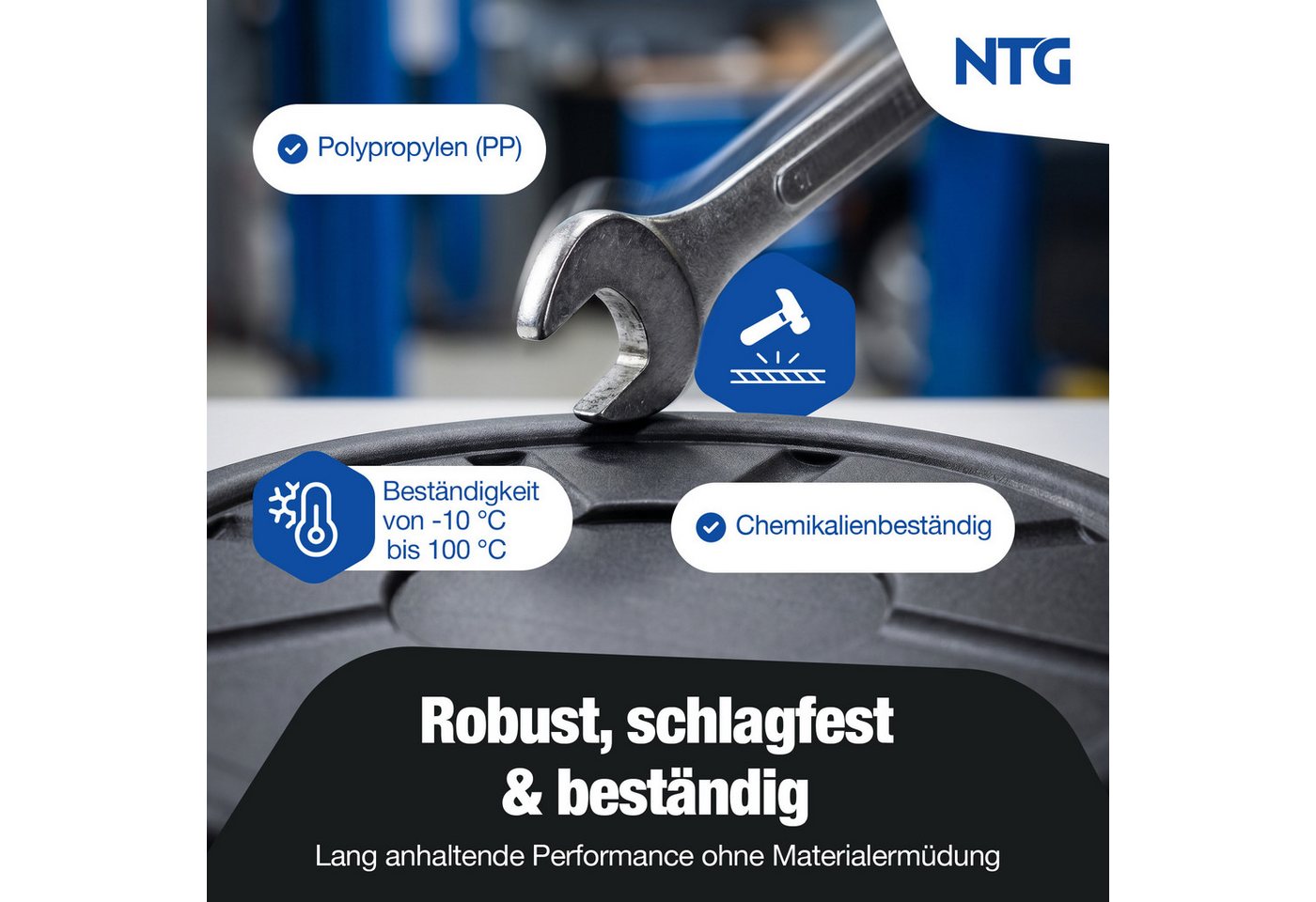 NTG Nutzfahrzeug Technik GmbH Ölauffangwanne 8 Liter - Anti-Splash-Design mit integriertem Ausgießer, (1-tlg), Ölwanne auffangwanne für Auto Motorrad KFZ Bild 3