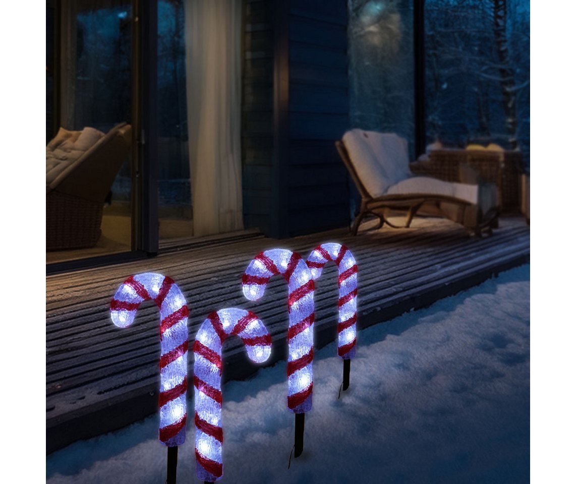 MARELIDA LED Dekoobjekt LED Zuckerstangen Candy Gartendeko Weihnachtsbeleuchtung 5 Stück, LED Classic, kaltweiss (5300K bis 6000K) Bild 2