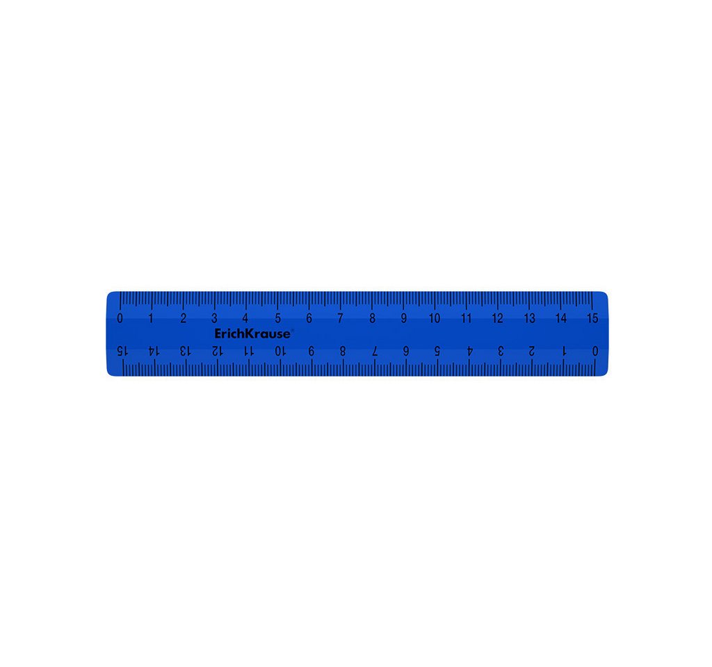 Erich Krause Lineal, Lineal 15cm doppelseitig Kunststoff 1 Stück Blau